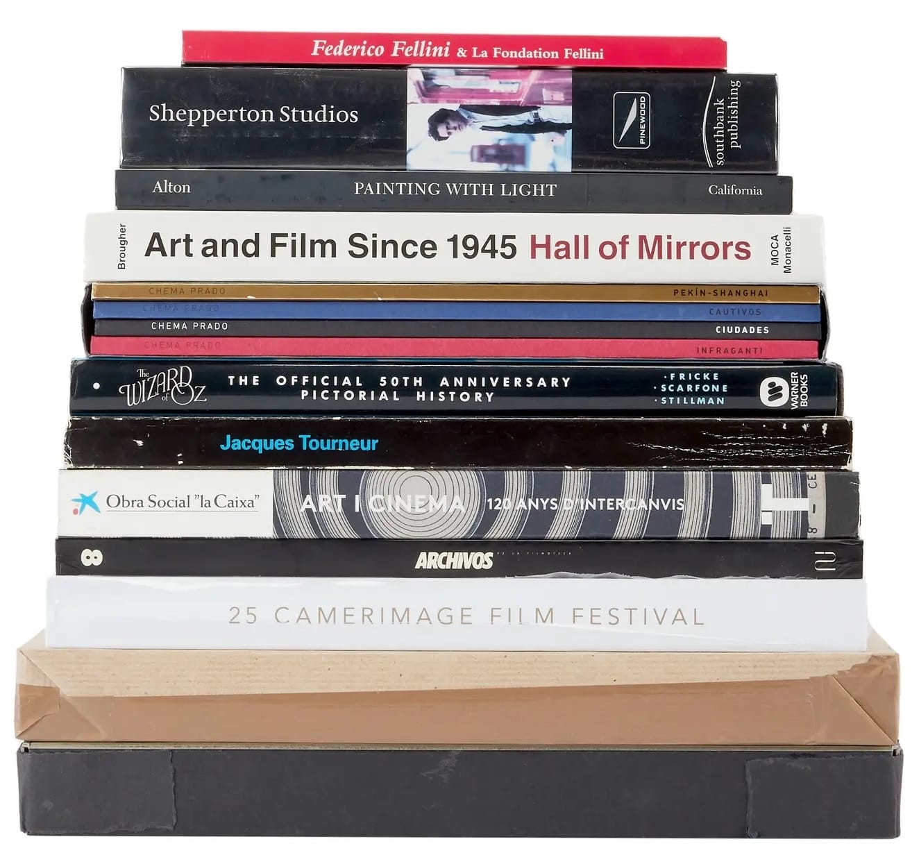 a stack of cinematic history books
